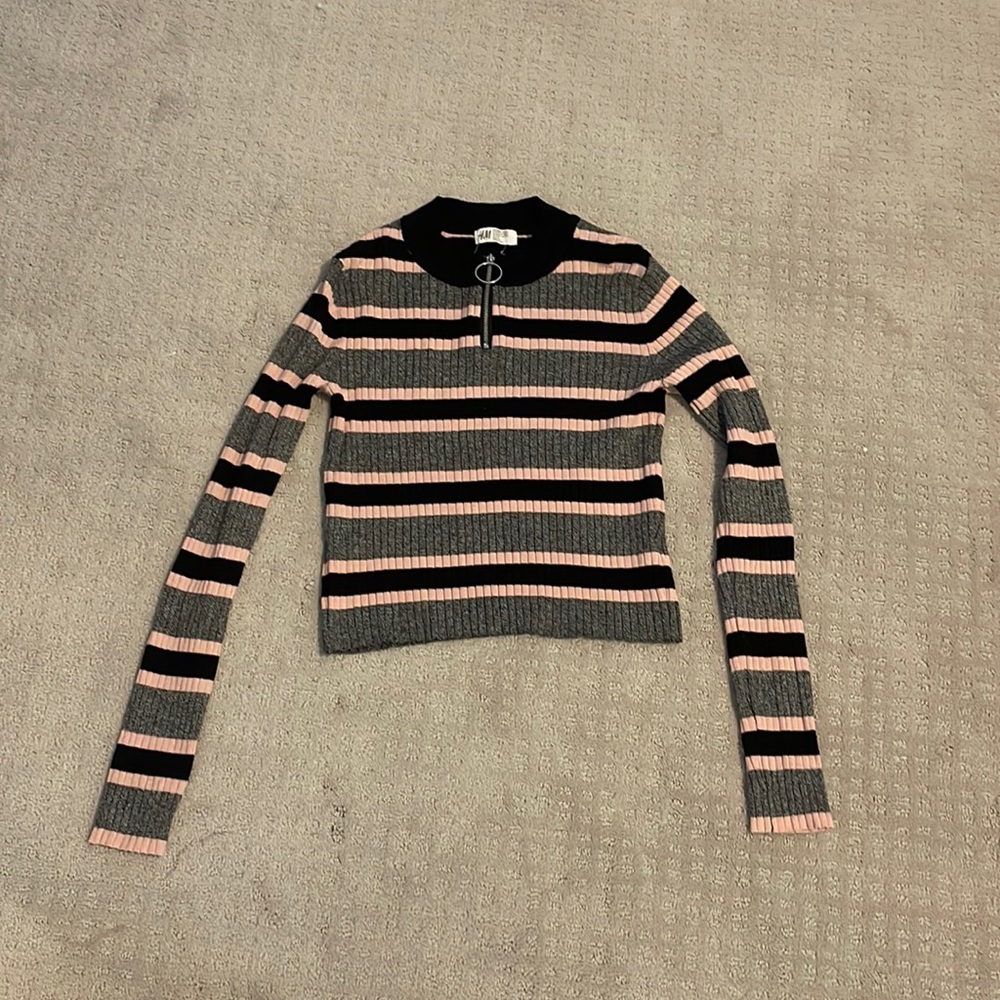 H&M girls zipper long sleeve top